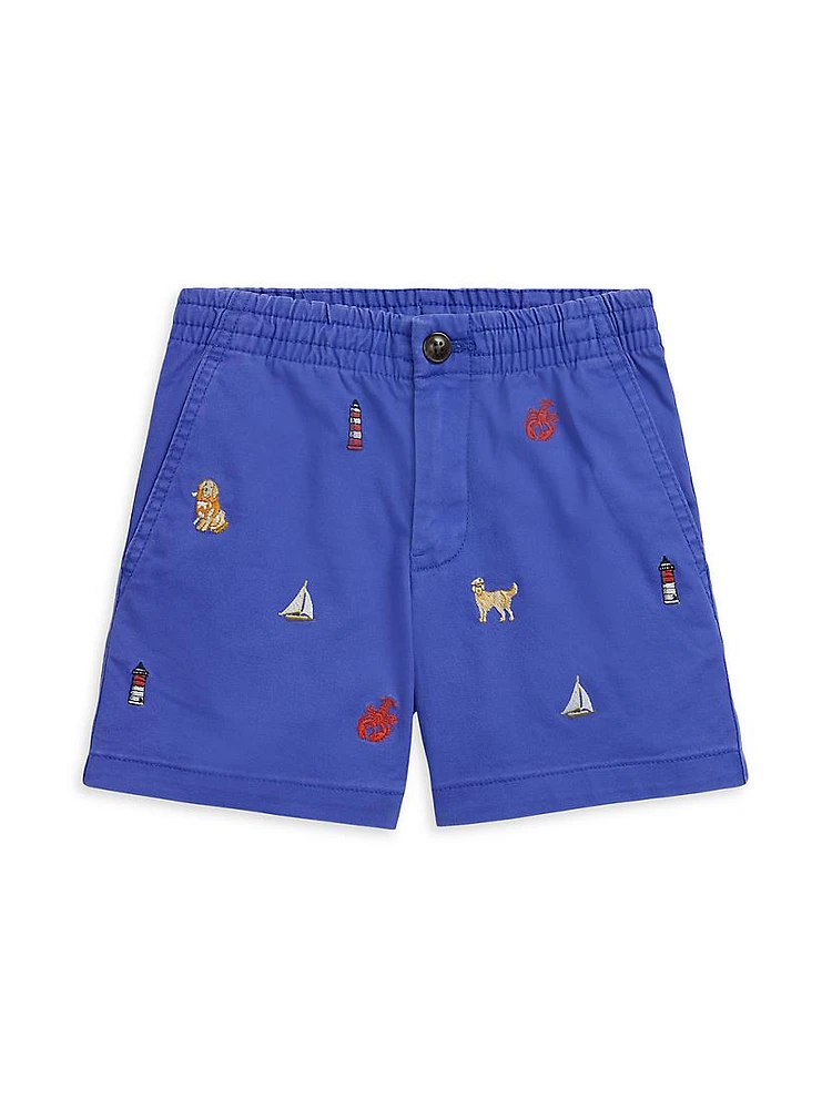 Little Boy's & Embroidered Twill Prepsters Shorts
