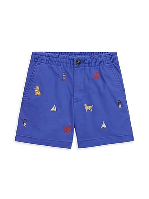 Little Boy's & Embroidered Twill Prepsters Shorts