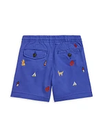 Little Boy's & Embroidered Twill Prepsters Shorts