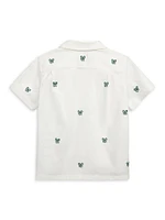 Little Boy's & Embroidered Oxford Short-Sleeve Shirt