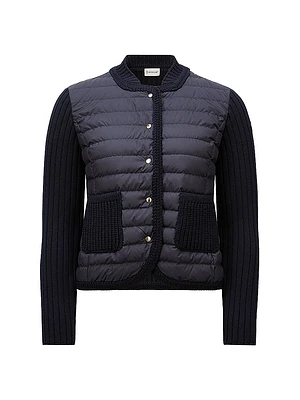 Down-Filled Cardigan Wool