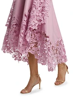 Cherry Blossom Guipure Lace Midi-Dress