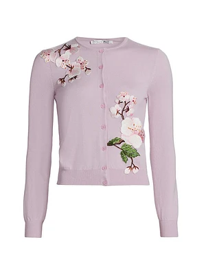 Embroidered Cherry Blossom Cardigan
