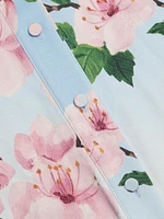 Cherry Blossom Tie-Neck Midi-Dress
