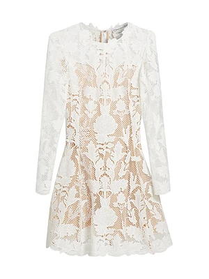 Artichoke Guipure-Lace Fit & Flare Minidress