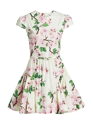 Cherry Blossom Poplin Fit & Flare Minidress