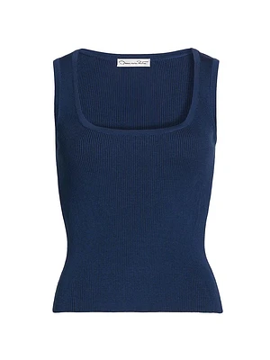 Silk-Blend Rib-Knit Tank