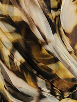 Butterfly Draped Silk Sleeveless Gown
