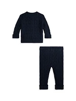 Baby's Cable-Knit Cardigan & Pants Set