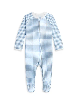 Baby Boy's Gingham Print Footie