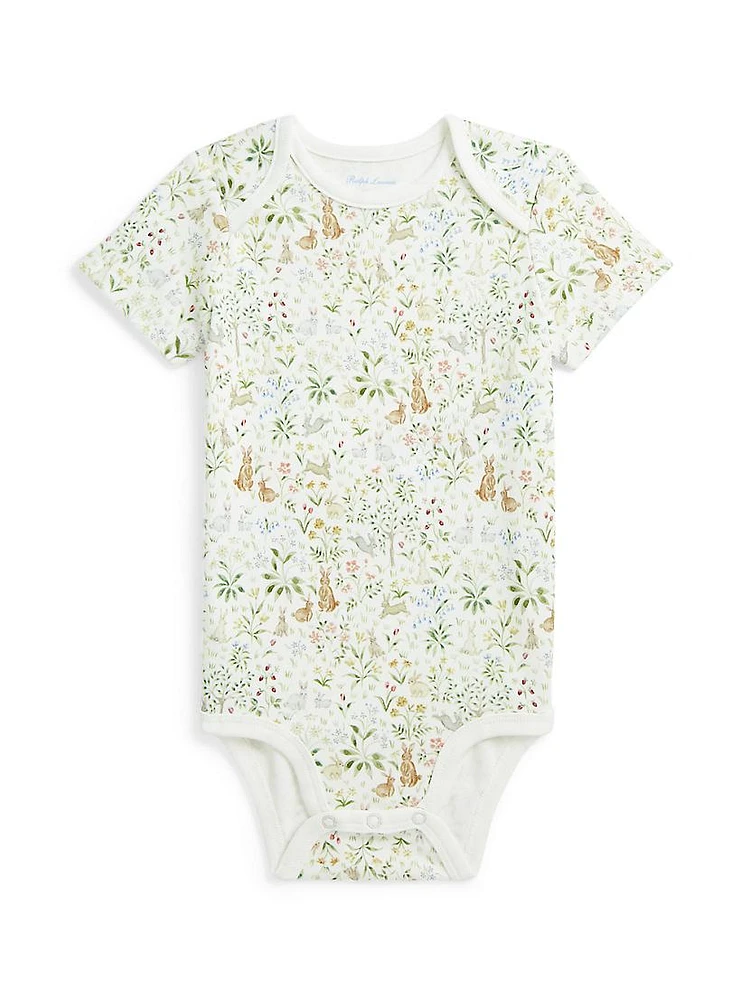 Baby's Bunny Print Bodysuit