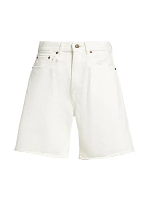Nina Denim High-Rise Wide-Leg Shorts