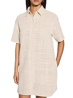 Tweed Mini Shirtdress