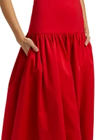 Oriana Strapless Drop-Waist Midi-Dress