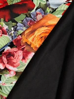 Adley Floral Stretch-Cotton Flared Midi-Dress