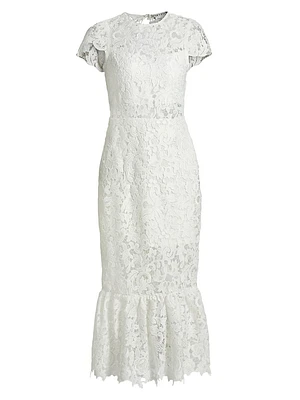 Clover Open Back Lace Midi-Dress