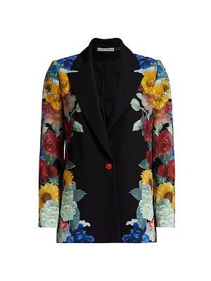 Denny Floral Tailored Slim Boyfriend Blazer
