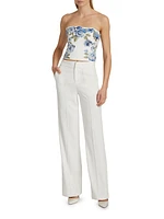 Cece Floral Embroidered Crop Top
