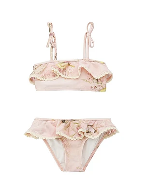 Little Girl's & 2-Piece Ruffle-Trim Bikini Swimsuit