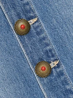 Kathleen Button-Front Denim Midi-Skirt