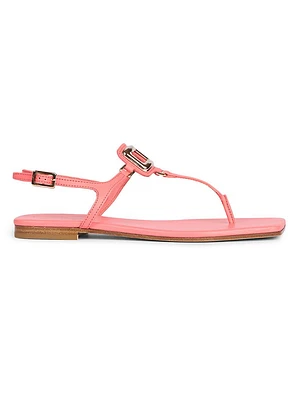 Viv By The Sea Embellished Leather T-Strap Sandals