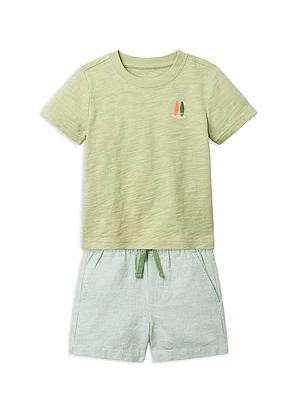 Little Boy's The Surfboard T-Shirt & Shorts Set