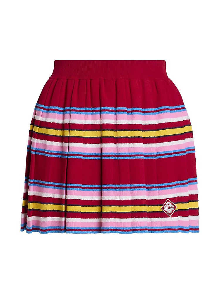 Striped Pleated Miniskirt