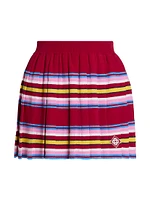 Striped Pleated Miniskirt