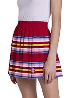 Striped Pleated Miniskirt