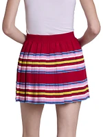 Striped Pleated Miniskirt
