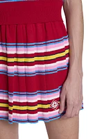 Striped Pleated Miniskirt