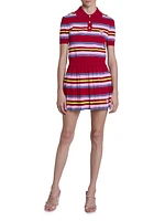 Striped Pleated Miniskirt