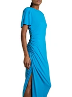 Ruched Jersey Midi-Dress