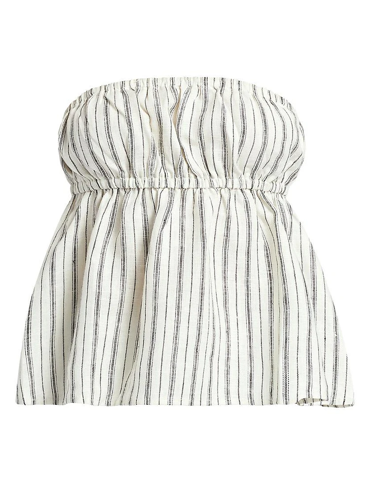 Inez Linen Strapless Top