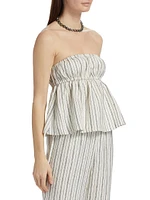 Inez Linen Strapless Top