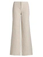 Vida Low-Rise Wide-Leg Linen Pants