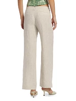 Vida Low-Rise Wide-Leg Linen Pants
