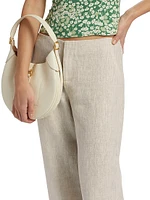 Vida Low-Rise Wide-Leg Linen Pants