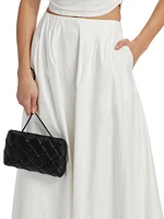 Lucy Pleated Stretch Cotton A-Line Maxi Skirt