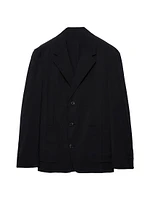 Single-Breasted Wool Blend Jacket