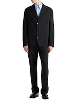 Single-Breasted Wool Blend Jacket