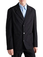 Single-Breasted Wool Blend Jacket