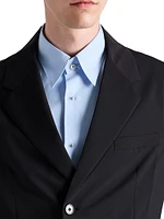 Single-Breasted Wool Blend Jacket