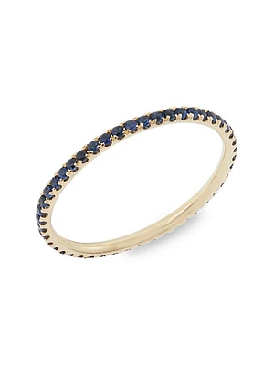 Classic Thread 18K Yellow Gold & Blue Sapphire Eternity Band