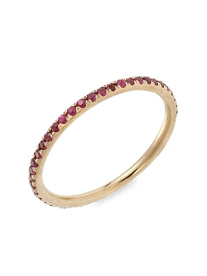 Classic Thread 18K Yellow Gold & Ruby Eternity Band