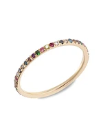 Classic Thread 18K Rose Gold & Multi-Gemstone Eternity Band