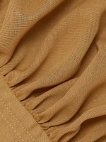 Stitched Puff-Sleeve Minidress