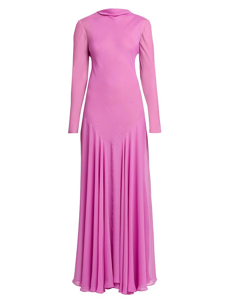 Silk-Blend Georgette Gown