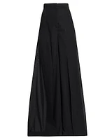Wool-Blend Voile Wide-Leg Pants