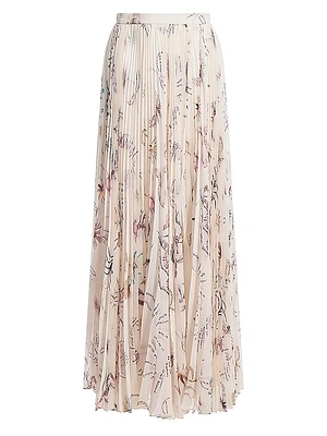 Sif Printed Pleated Maxi Skirt